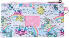 LOUNGEFLY My Pony Sky Scene All-Over Print Nylon Zipper Pouch Wristlet