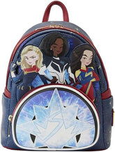 LOUNGEFLY Marvel the Marvels Group Spider-Verse Heroes Double Strap Shoulder Bag