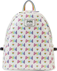 LOUNGEFLY Lisa Frank Rainbow Heart Double Strap Shoulder Bag with Waist Bag