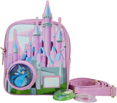 LOUNGEFLY Sleeping Beauty Castle Three Good Fairies Stained Glass Crossbody Bag