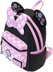 LOUNGEFLY Disney Minnie Floral Rock The Dots Mini Backpack