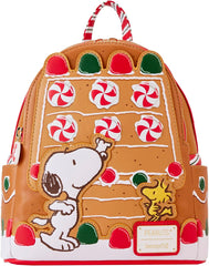 LOUNGEFLY Peanuts Snoopy Gingerbread House Scented Mini Backpack