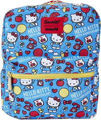 LOUNGEFLY Sanrio Hello Kitty 50th Anniversary All Over Print Square Nylon Mini Backpack