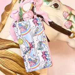 LOUNGEFLY My Pony Sky Scene All-Over Print Nylon Zipper Pouch Wristlet