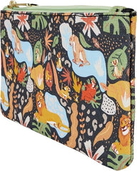 LOUNGEFLY Disney The Lion King 30th Anniversary All-Over Print Canvas Zipper Pouch Wristlet