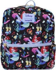 LOUNGEFLY Disney The Little Mermaid 35th Anniversary Life Is The Bubbles All Over Print Nylon Mini Backpack