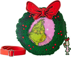 LOUNGEFLY Dr. Seuss' How the Grinch Stole Christmas! Wreath Crossbody Bag