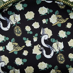 LOUNGEFLY Harry Potter Slytherin House Floral Tattoo Mini Backpack