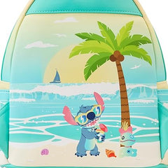 LOUNGEFLY Disney Stitch Sandcastle Beach Surprise Mini Backpack