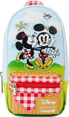 LOUNGEFLY Disney Mickey and Friends Picnic Mini Backpack Pencil Case