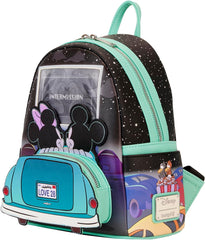 LOUNGEFLY Mickey & Minnie Date Night Drive-In Lenticular Mini Backpack