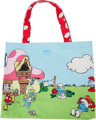 Loungefly Lafig Smurfs Village Life Cotton Canvas Tote Bag