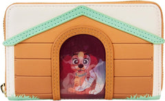 LOUNGEFLY Disney I Heart Disney Dogs Dog House Triple Lenticular Faux Leather Zip Around Wallet