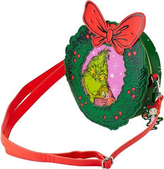 LOUNGEFLY Dr. Seuss' How the Grinch Stole Christmas! Wreath Crossbody Bag