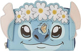 LOUNGEFLY Disney Stitch Springtime Daisy Zip Around Wallet