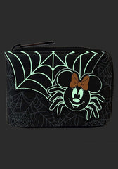 LOUNGEFLY Minnie Mouse Spider Glow Accordion Wallet