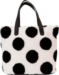 LOUNGEFLY Disney Minnie Mouse Rocks the Dots Classic Sherpa Tote Bag