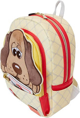 LOUNGEFLY Pound Puppies 40th Anniversary Plush Mini Backpack with Card Holder, Brown