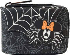 LOUNGEFLY Minnie Mouse Spider Glow Accordion Wallet