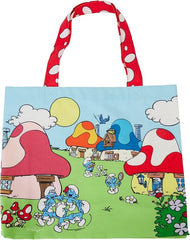 Loungefly Lafig Smurfs Village Life Cotton Canvas Tote Bag