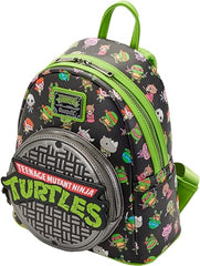 LOUNGEFLY Teenage Mutant Ninja Turtles Sewer Cap AOP Womens Double Strap Shoulder Bag Purse