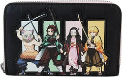 Loungefly Aniplex Demon Slayer Group Zip Around Wallet