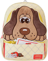 LOUNGEFLY Pound Puppies 40th Anniversary Plush Mini Backpack with Card Holder, Brown