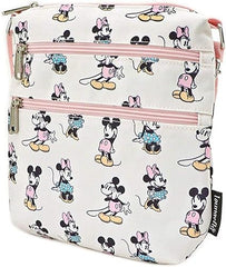 LOUNGEFLY Disney Passport Crossbody Bag Mickey Minnie Mouse Pink Pastel Print