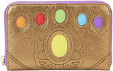 LOUNGEFLY Marvel Thanos Gauntlet Metallic Zip Around Wallet