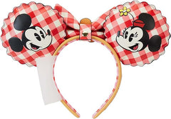 LOUNGEFLY Disney Minnie & Mickey Picnic Ear Headband Headbands Standard