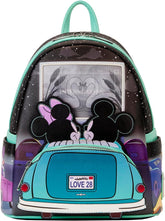 LOUNGEFLY Mickey & Minnie Date Night Drive-In Lenticular Mini Backpack