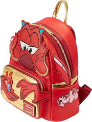 LOUNGEFLY Disney Mulan 25th Anniversary Mushu Glitter Cosplay Mini Backpack