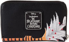 LOUNGEFLY Nightmare Before Christmas Tree String Lights Glow Zip Around Wallet