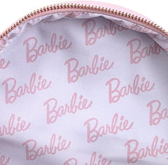 LOUNGEFLY Barbie Rose Gold Logo Convertible Backpack: Chic Style on the Go!