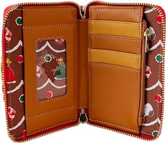 LOUNGEFLY Peanuts Snoopy Gingerbread Wreath Scented Zip Around Wallet
