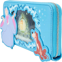 LOUNGEFLY Disney Cinderella Lenticular Princess Series Zip Around Wristlet Wallet