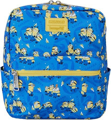 LOUNGEFLY Despicable Me All Over Print Nylon Square Mini Backpack, Blue