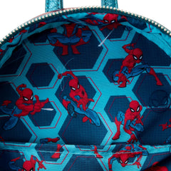 LOUNGEFLY Marvel Metallic Spider-Man Cosplay Mini Backpack