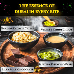 Authentic Dubai-Style Chocolate Bar | 7 oz of Luxurious Middle Eastern Indulgence | Premium Milk Chocolate, Golden Kadayif Crisps, Velvety Tahini & Hand-Harvested Pistachios – Imported from Turkey