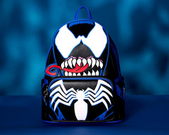 LOUNGEFLY Marvel Venom Cosplay Mini Backpack Glow in the Dark