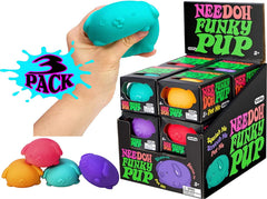 Schylling Nee Doh Funky Pup...Groovy Glob! Squishy, Squeezy, Stretchy Stress Fidget Balls Gift Set Party Bundle - 3 Pack (Assorted)