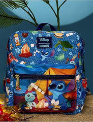 Loungefly Disney Stitch Camping Cuties AOP Nylon Mini Backpack
