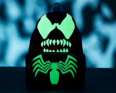 LOUNGEFLY Marvel Venom Cosplay Mini Backpack Glow in the Dark