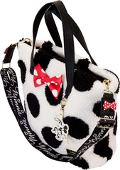 LOUNGEFLY Disney Minnie Mouse Rocks the Dots Classic Sherpa Tote Bag