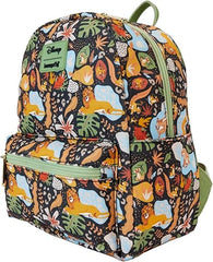 LOUNGEFLY Disney The Lion King 30th Anniversary Silhouette All-Over Print Canvas Square Mini Backpack