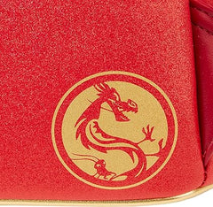 LOUNGEFLY Disney Mulan 25th Anniversary Mushu Glitter Cosplay Mini Backpack