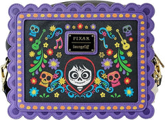 LOUNGEFLY Coco Miguel Calavera Floral Skull Crossbody Bag
