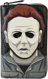 LOUNGEFLY Halloween Michael Myers Mask Cosplay Zip-Around Wallet