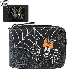 LOUNGEFLY Minnie Mouse Spider Glow Accordion Wallet