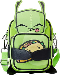 LOUNGEFLY Nickelodeon Invader Zim Gir Crossbuddy Purse